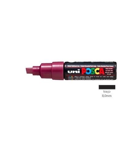Marcador Uniball Posca PC-8K 8mm Vinho Tinto (60) 1un