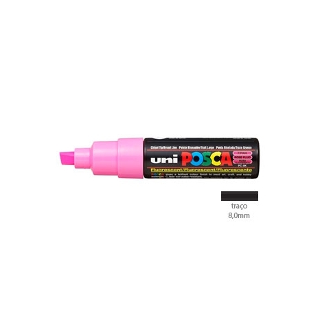 Marcador Uniball Posca PC-8K 8mm Rosa Fluor (F13) 1un