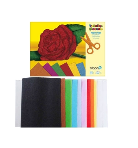 Papel Crepe 24x31cm Sortido Bloco 20 Folhas