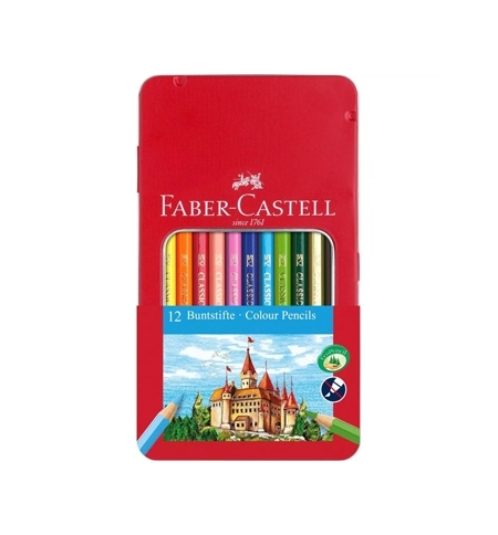 Lápis Cor 18cm Faber Castell Cx Metálica 12un