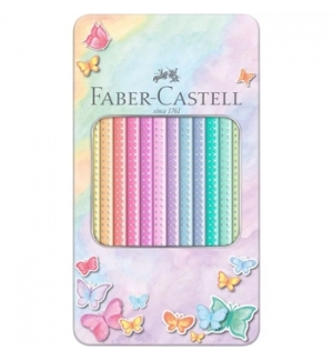 Lapis Cor 18cm Faber Castell Sparkle Cx Metalica 12un Pastel