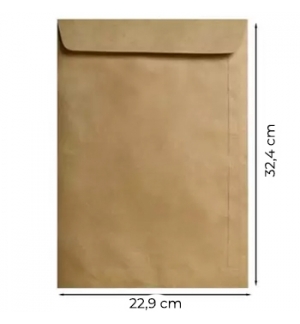 Envelopes Saco 229x324mm Kraft Autodex Pack 50un