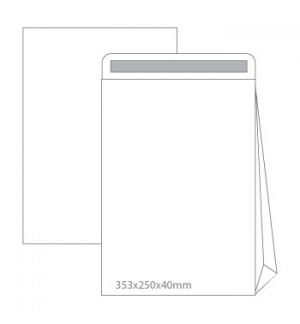 Envelopes Saco 250x353mm B4 Branco 090g C/Fole 4cm 500un