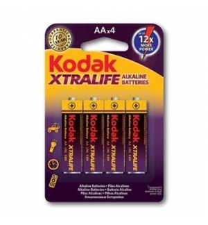 Pilhas Alcalinas Kodak Xtralife LR6 AA 1.5V 2700mAh 4un