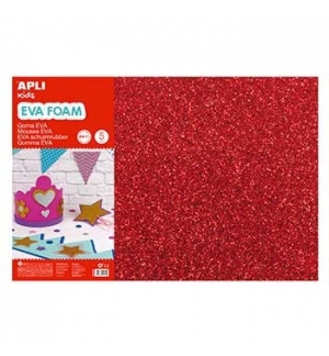 Placa de Cor Musgami 40x60cm 2mm Vermelho Purpurinas 3Fls