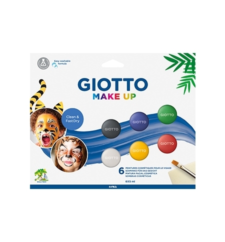 Pintura Facial Pincel Esponja Giotto Clássicas 6 Cores