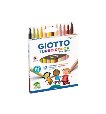 Marcador Feltro Giotto Turbo Color Skin Tones 12 cores