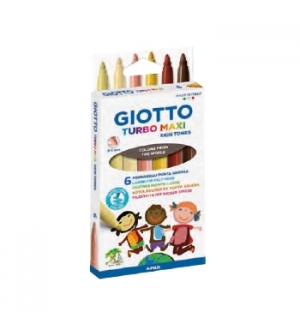 Marcador Feltro Giotto Turbo Maxi Skin Tones 6 cores