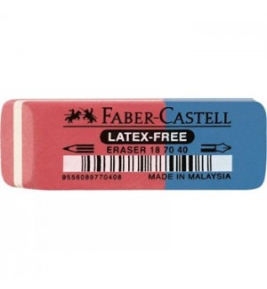 Borracha Mista Azul/Vermelho Faber-Castell