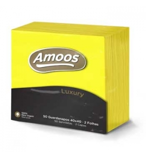 Guardanapos 40x40 2Fls Amarelo Amoos Luxury 50un