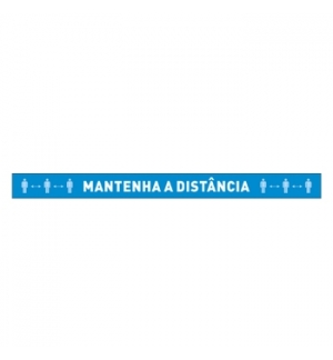 Sinalética MANTENHA A DISTÂNCIA Vinil Chão 1000x100mm