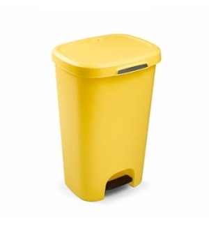 Contentor Plastico c/Pedal 50 Litros Amarelo un
