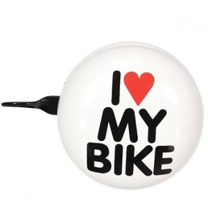 Campainha para Bicicleta Ø8cm - I LOVE MY BIKE - Branco