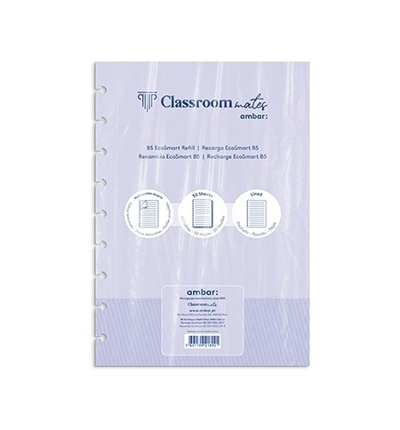Recarga Caderno Inteligente Ambar EcoSmart B5 Pautado 50Fls