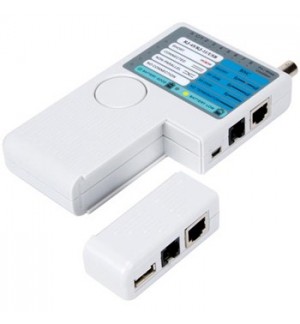 Testador de redes USB-A, USB-B, BNC, 8P8C (RJ45), 6P6C (RJ1)