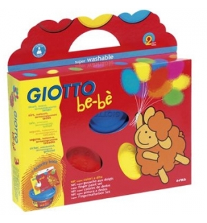 Guache Pintura Dedos 3 Cores + Álbum Giotto Be-Be