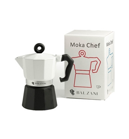 Cafeteira Moka Café Chef BALZANI Branco/Preto