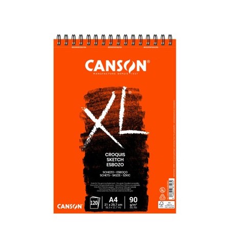 Bloco Espiralado Canson XL Croquis A4 90g 120Fls