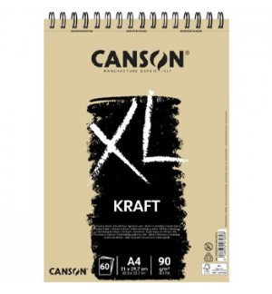 Bloco Espiralado Canson XL Kraft A4 90g 60Fls