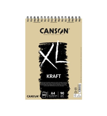 Bloco Espiralado Canson XL Kraft A4 90g 60Fls