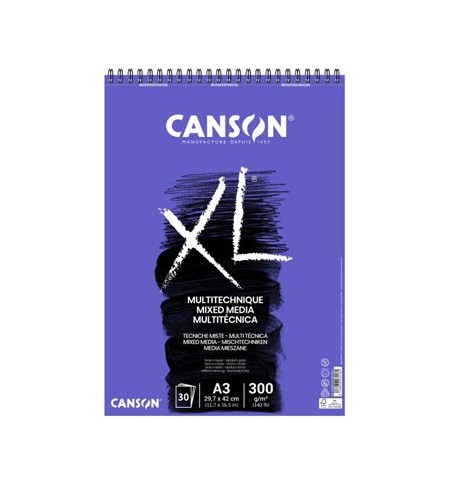 Bloco Espiralado Canson XL Mix Media A3 300g 30Fls