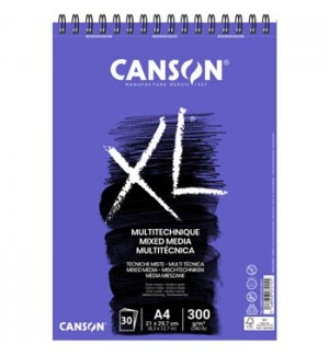 Bloco Espiralado Canson XL Mix Media A4 300gr 30F
