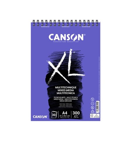 Bloco Espiralado Canson XL Mix Media A4 300g 30Fls