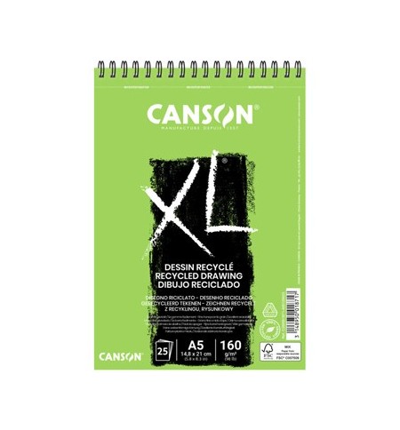 Bloco Espiralado Canson XL Recycle A5 160g 25Fls