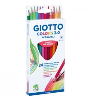 Lápis Cor Aguarelável Giotto Colors 3.0 Cx Cartão 24un