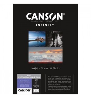 Papel A4 220g Canson Infinity Rag Photograph Duo 100% 10Fls