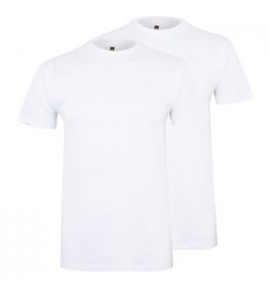 T-Shirt Criança Algodão 155g Branco Tamanho 9/11 Pack 2un