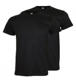 T-Shirt Adulto Algodão 190g Preto Tamanho XL Pack 2un