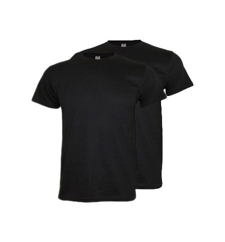 T-Shirt Adulto Algodão 155g Preto Tamanho XL Pack 2un
