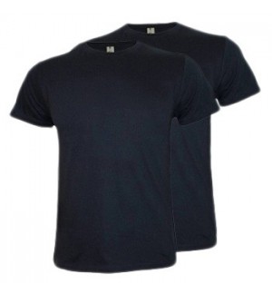 T-Shirt Adulto Algodão 155g Azul Navy Tamanho XL Pack 2un