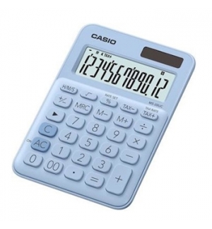 Calculadora Secretária Casio MS20UCLB Azul Claro 12 Dígitos
