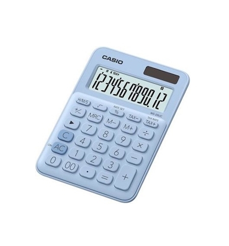 Calculadora Secretária Casio MS20UCLB Azul Claro 12 Dígitos