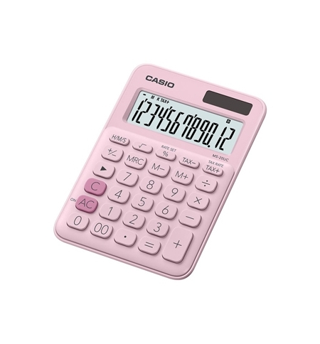 Calculadora Secretária Casio MS20UCPK Rosa 12 Dígitos