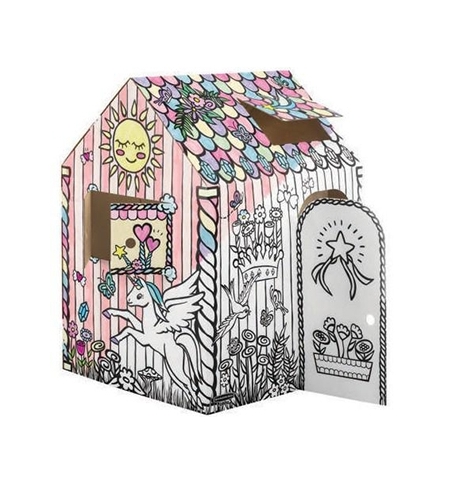 Casa de brincar bankers box playhouse para pintar unicornio