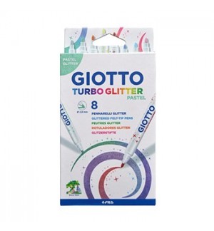 Marcador Feltro Giotto Turbo Glitter Pastel 8 Cores