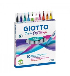 Marcador Feltro Aguarelável Giotto Turbo Soft Brush 10 Cores