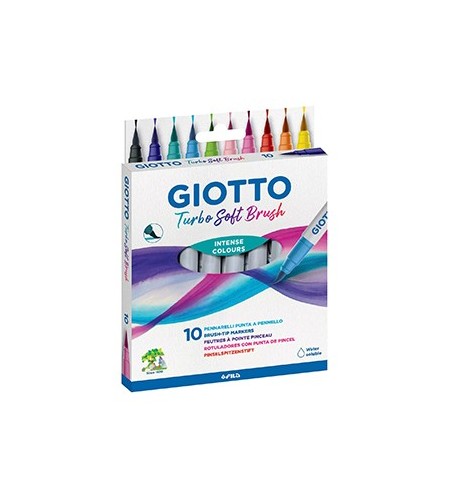 Marcador Feltro Aguarelável Giotto Turbo Soft Brush 10 Cores