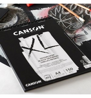 Bloco Espiralado Canson XL Dessin Noir A4 150g 40Fls