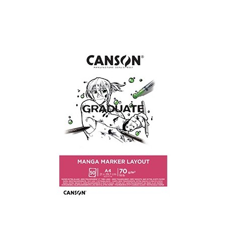 Bloco Canson Graduate Manga Marker Layout A4 70g 50Fls