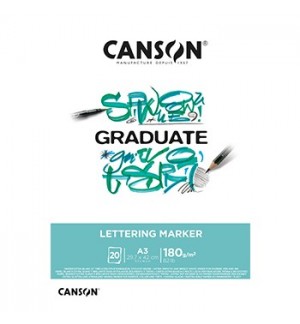Bloco Canson Graduate Lettering Marker A3 180gr 20Fls