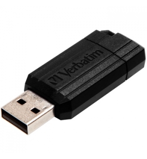 Pen Drive 128GB USB 2.0 VERBATIM PINSTRIPE Preto