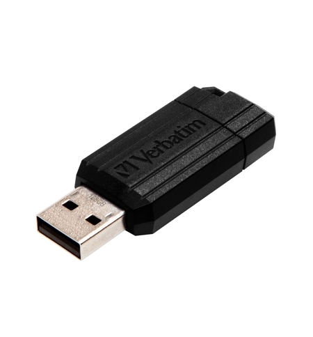 Pen Drive USB-A 2.0 128GB VERBATIM PINSTRIPE Preto