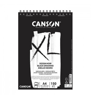 Bloco Espiralado Canson XL Dessin Noir A4 150g 40Fls