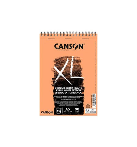 Bloco Espiralado Canson XL Extra Blanc A5 90g 60Fls