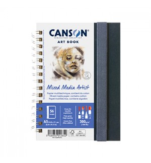 Caderno Canson Artbook Mixed Media Artist A5 300gr 56 Folhas