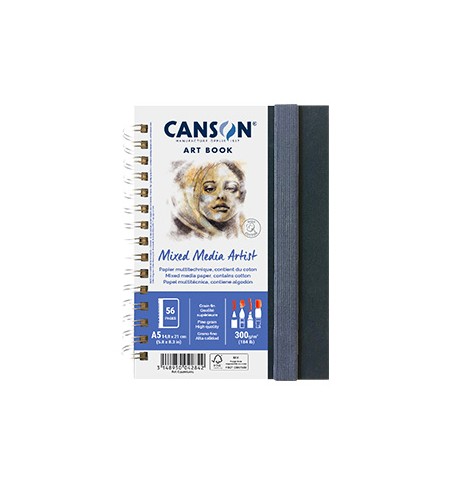 Caderno Canson Artbook Mixed Media Artist A5 300g 56Fls